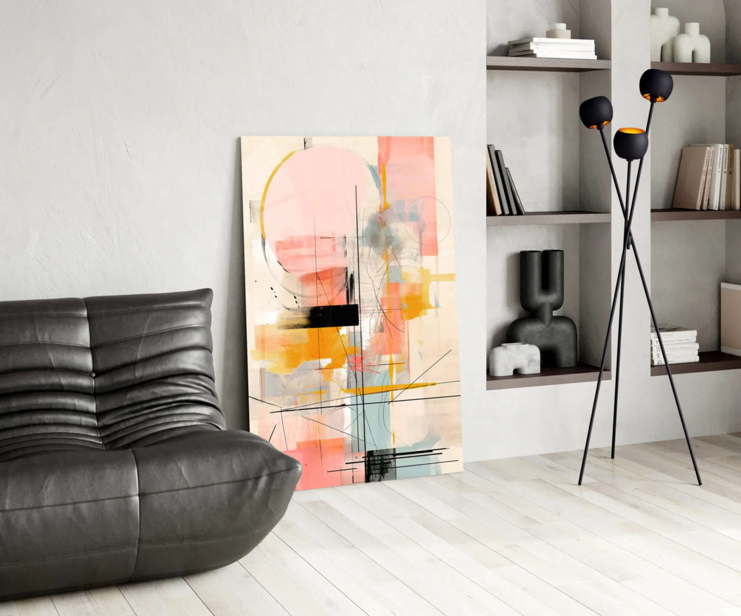 Abstract Harmony in Pastels Glass Wall Art - Image 6