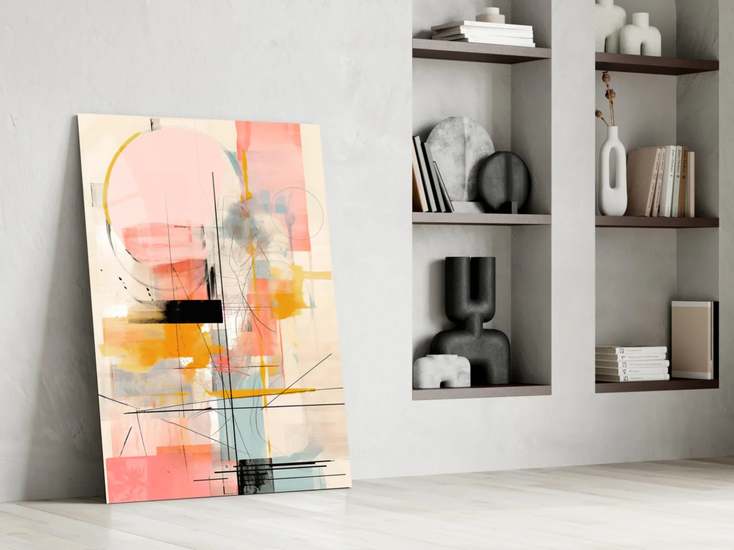 Abstract Harmony in Pastels Glass Wall Art - Image 7