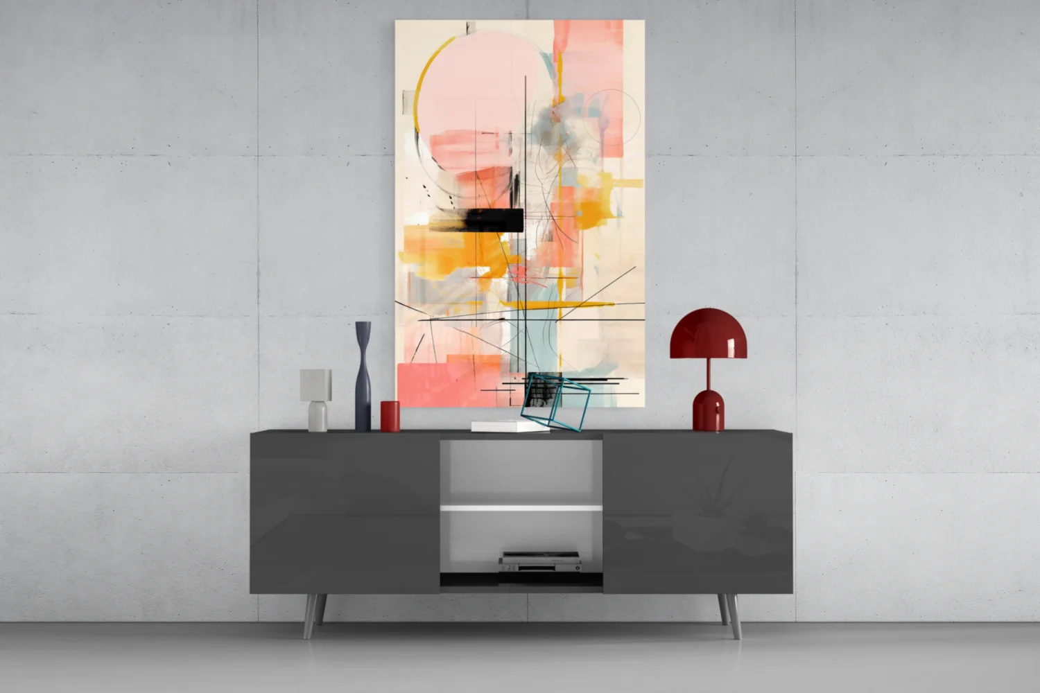Abstract Harmony in Pastels Glass Wall Art - Image 8
