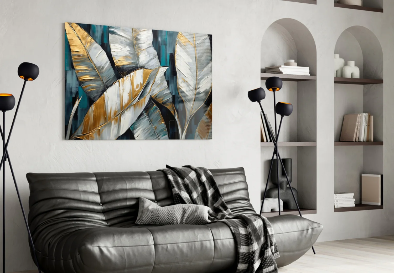 Elegant Banana Leaf Glass Wall Art - Image 4