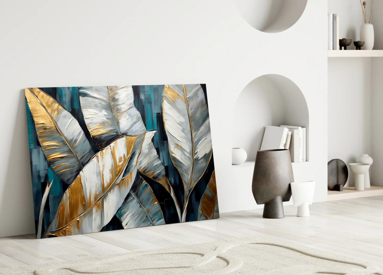Elegant Banana Leaf Glass Wall Art - Image 5