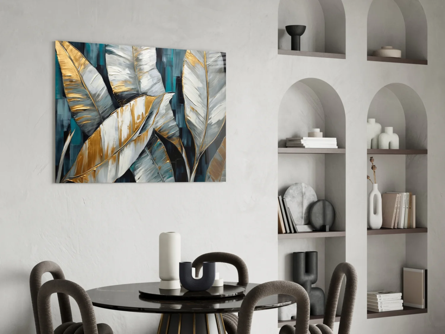 Elegant Banana Leaf Glass Wall Art - Image 6