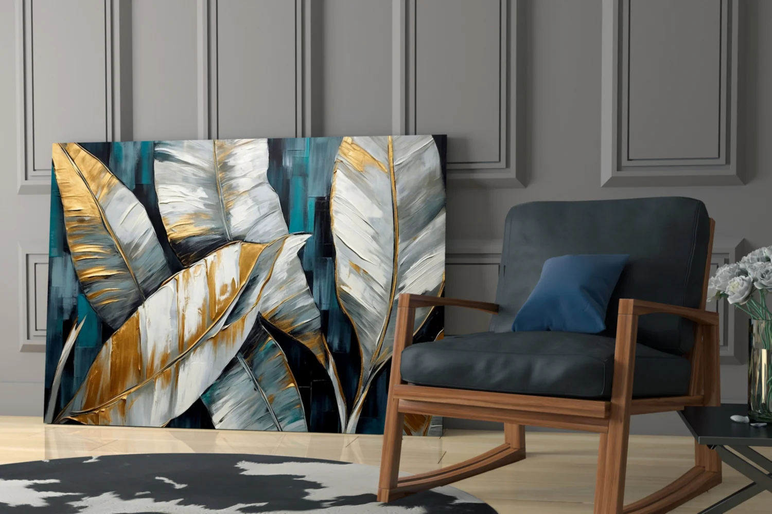 Elegant Banana Leaf Glass Wall Art - Image 7