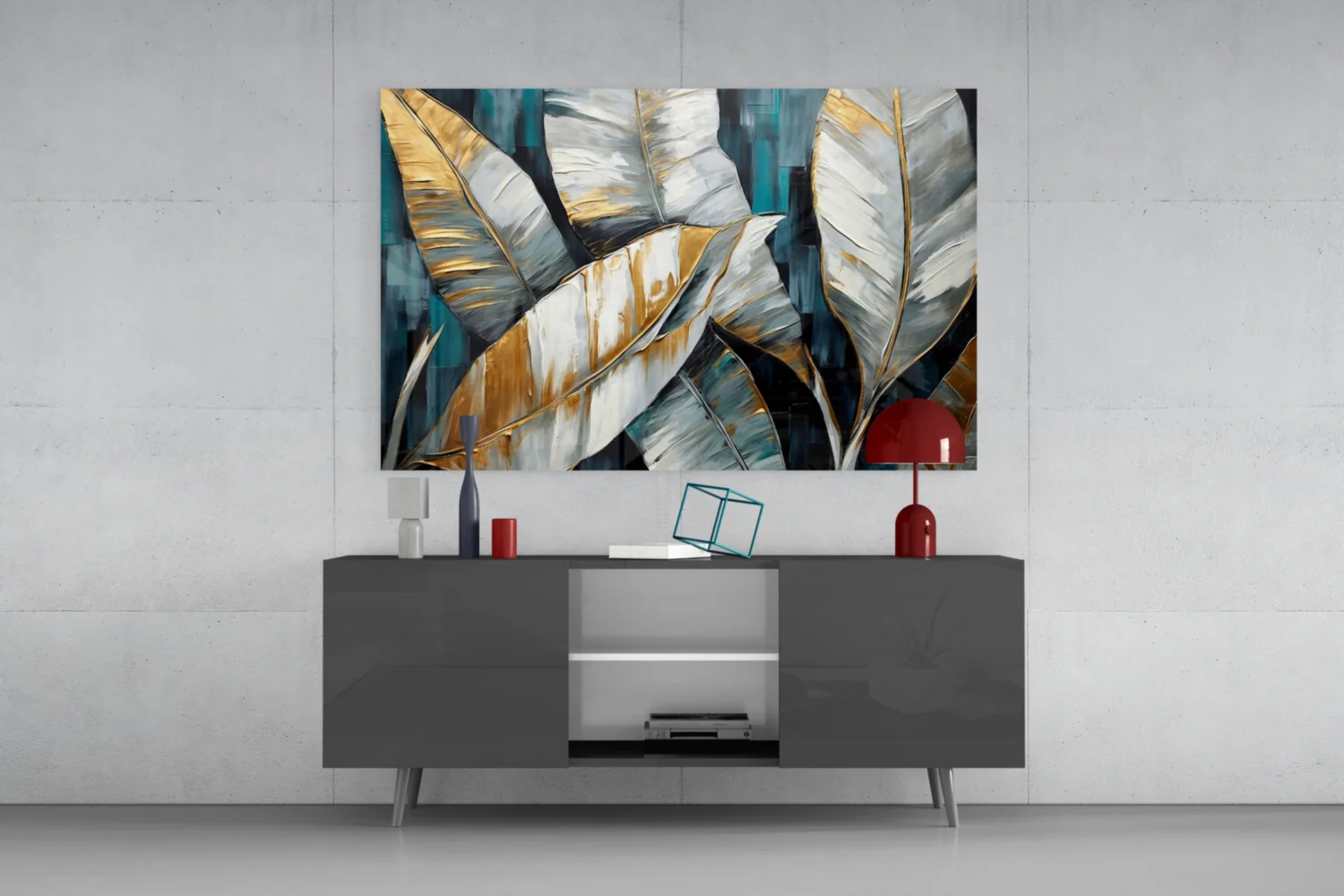 Elegant Banana Leaf Glass Wall Art - Image 8