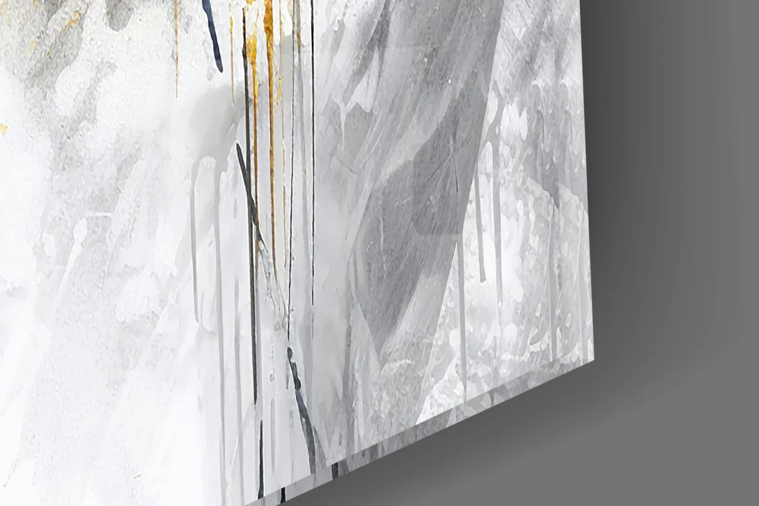 Elegant Gold Splash Abstract Glass Wall Art - Image 3