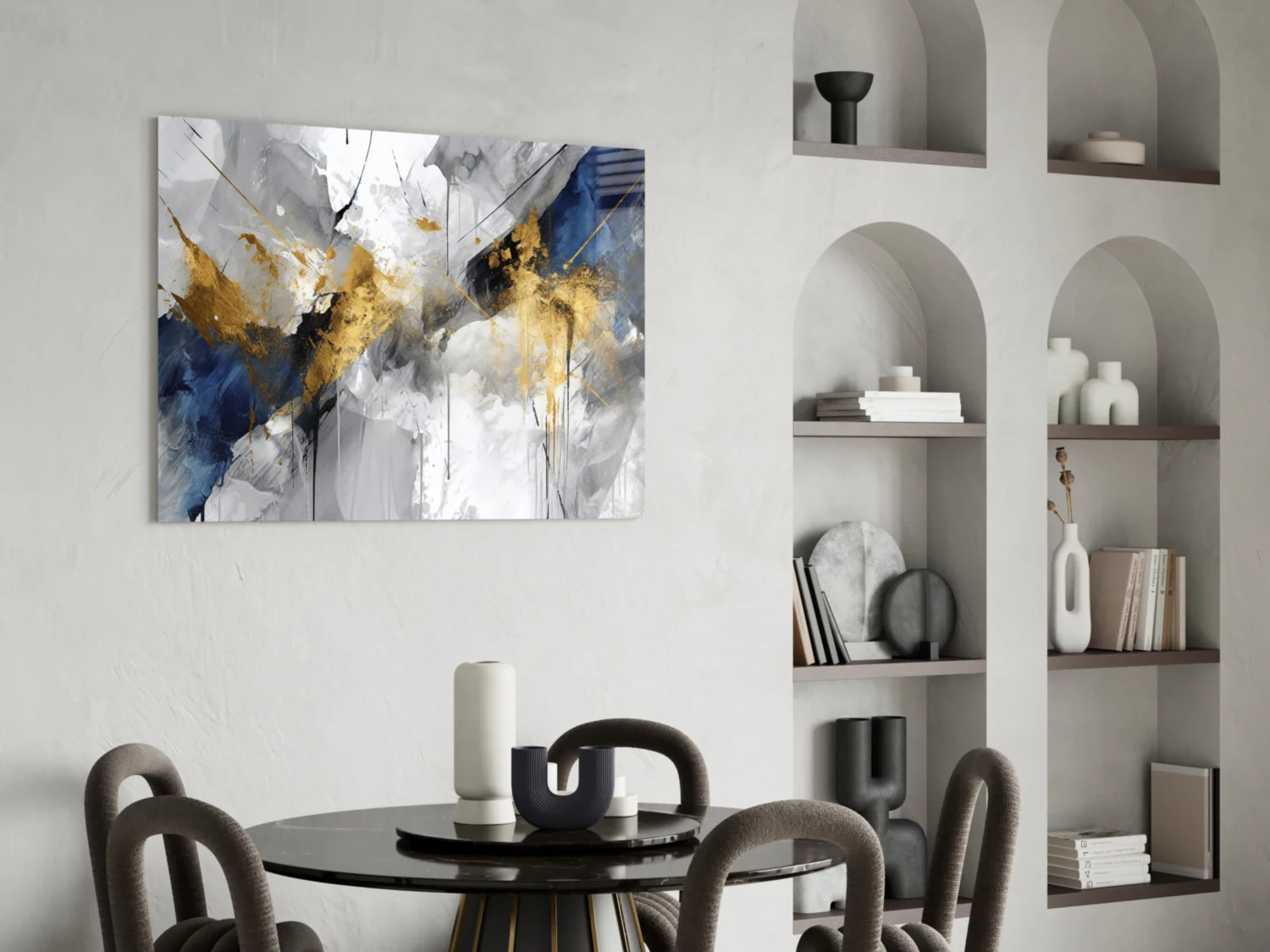 Elegant Gold Splash Abstract Glass Wall Art - Image 6