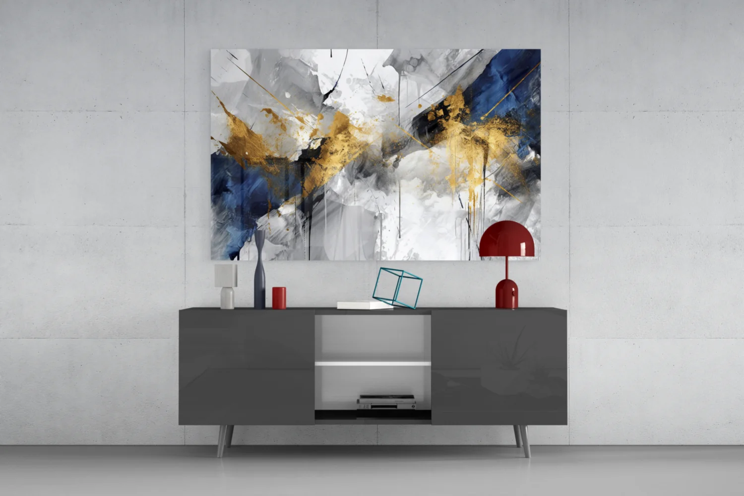Elegant Gold Splash Abstract Glass Wall Art - Image 8