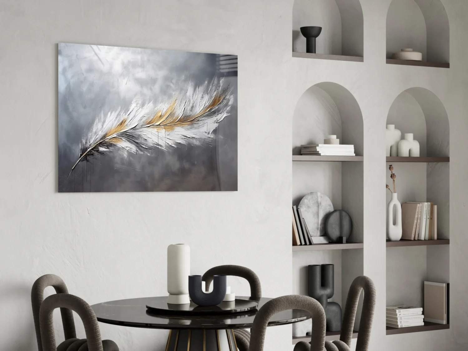 Elegant Feather on Glass Wall Art - Image 6
