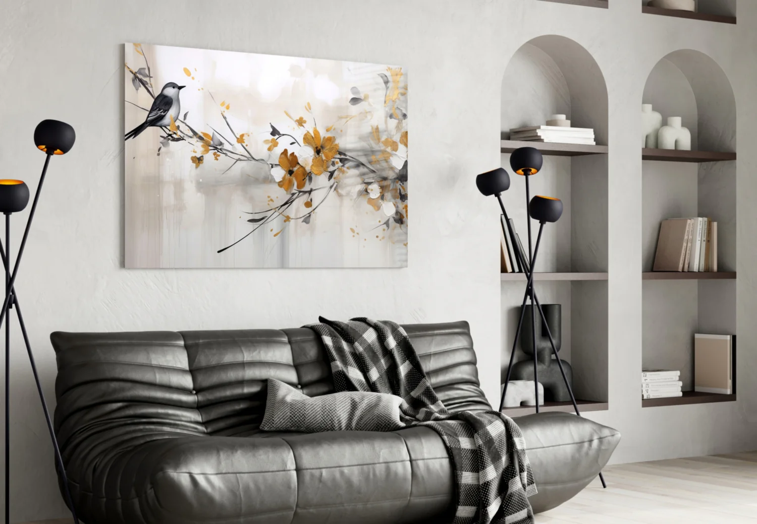 Elegant Bird on Branch Glass Wall Art - Image 4