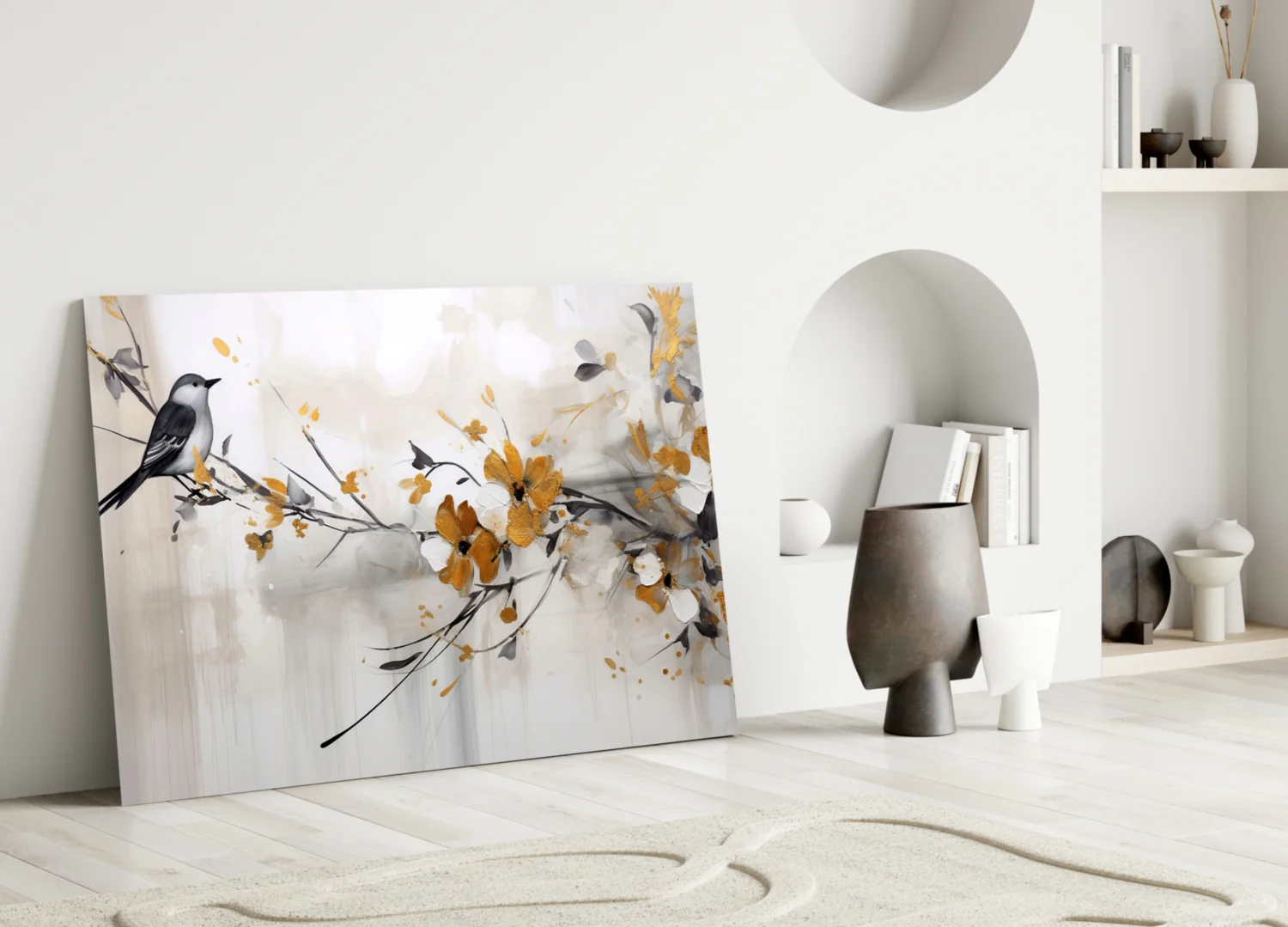 Elegant Bird on Branch Glass Wall Art - Image 5