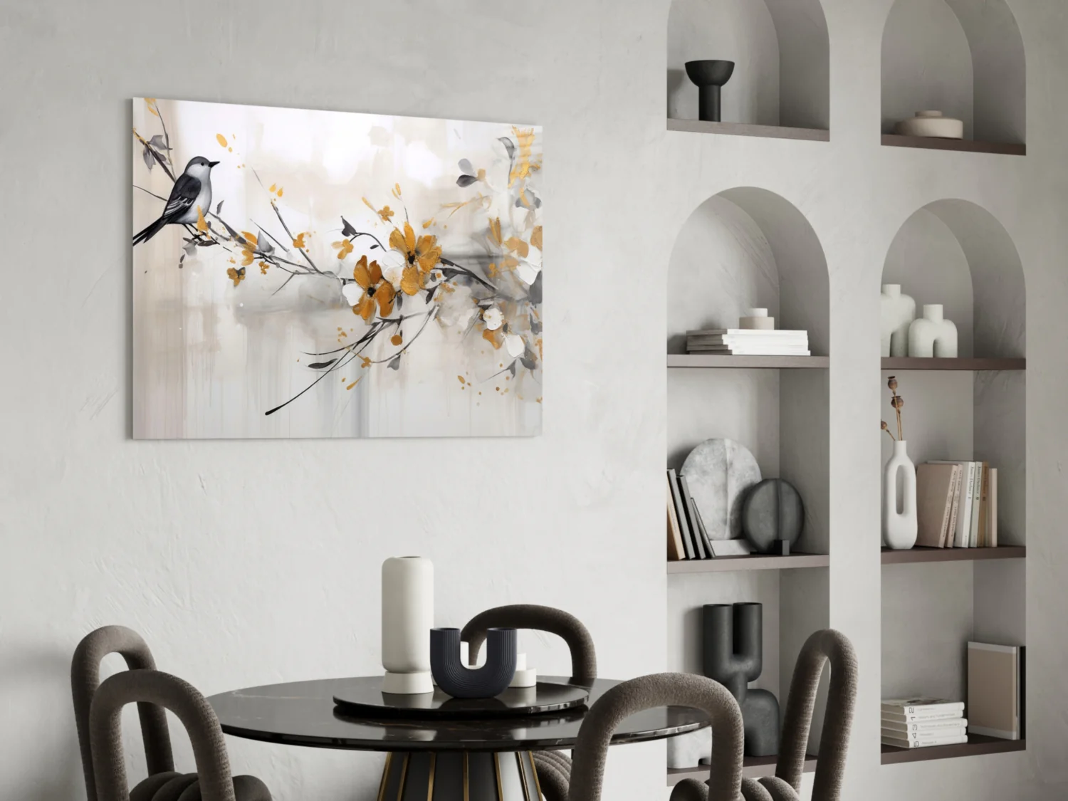 Elegant Bird on Branch Glass Wall Art - Image 6