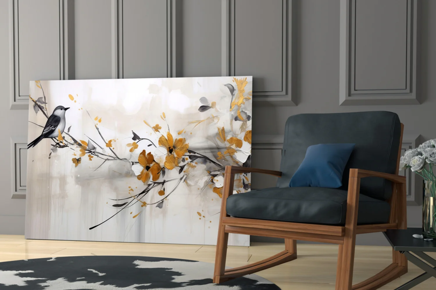 Elegant Bird on Branch Glass Wall Art - Image 7