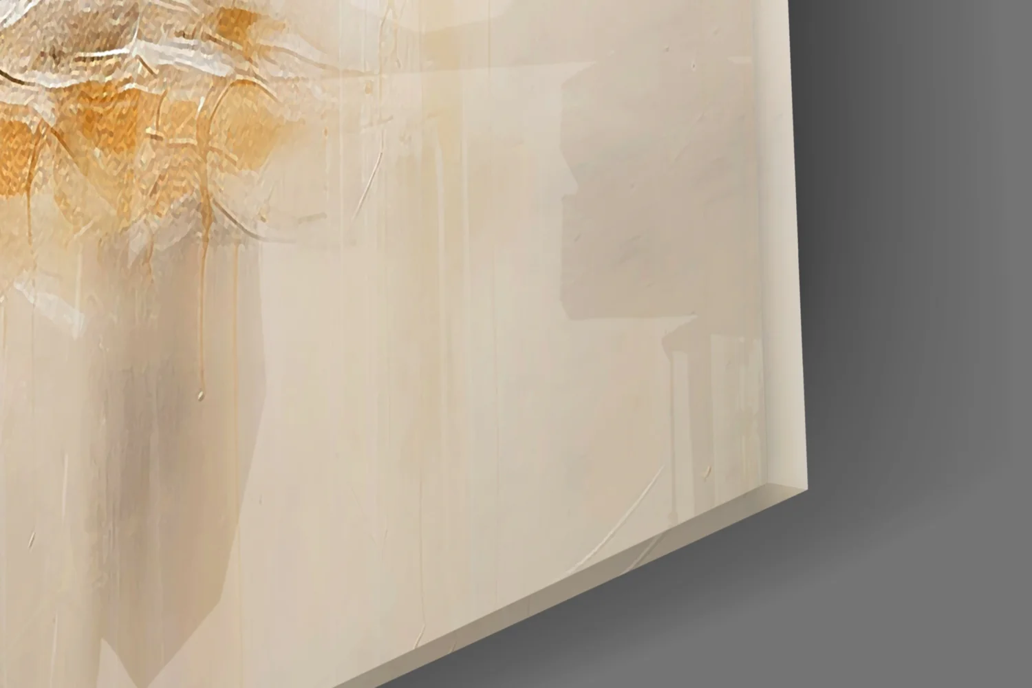 Elevate Your Space with Golden Abstract Glass Wall Art - Image 3