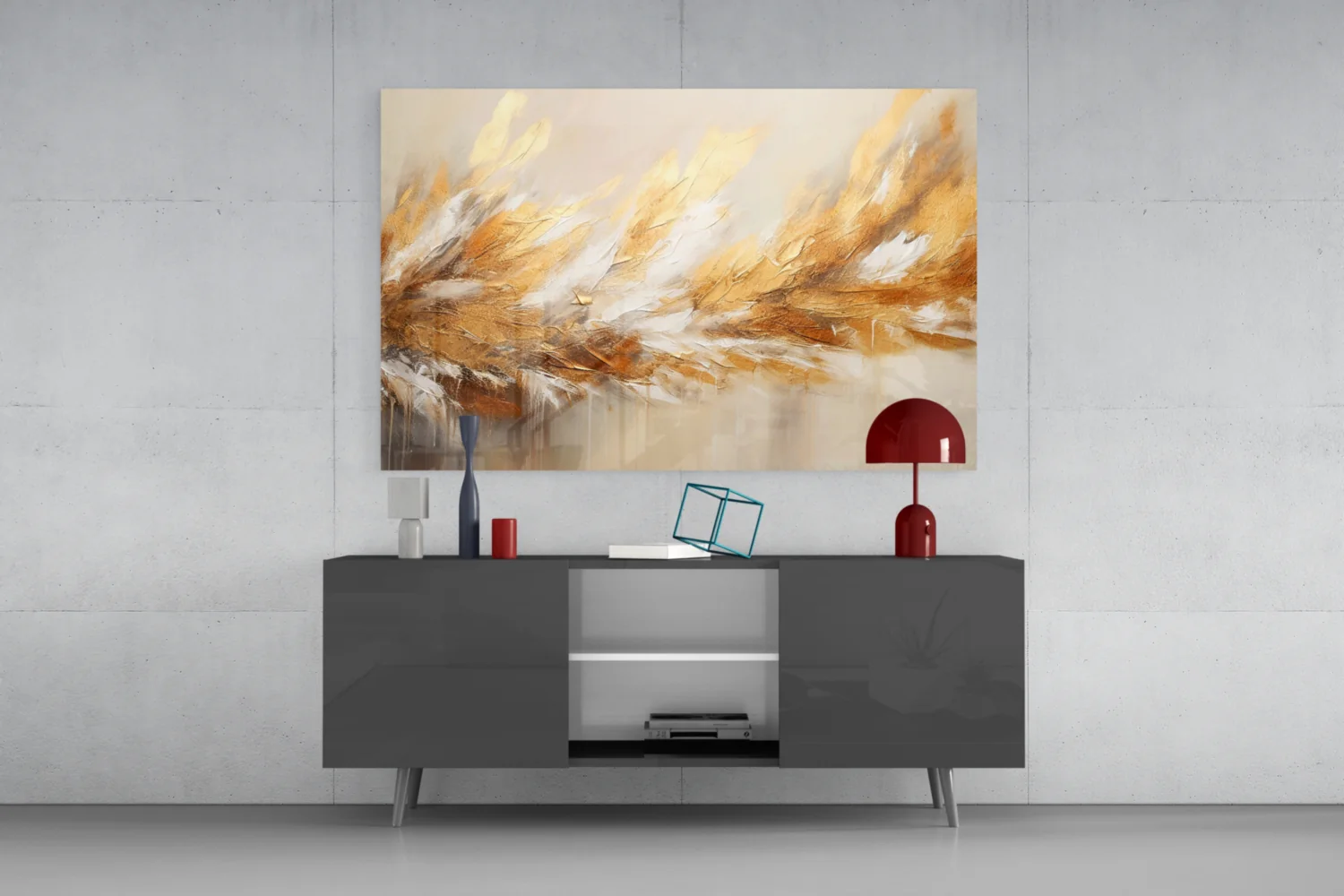 Elevate Your Space with Golden Abstract Glass Wall Art - Image 8