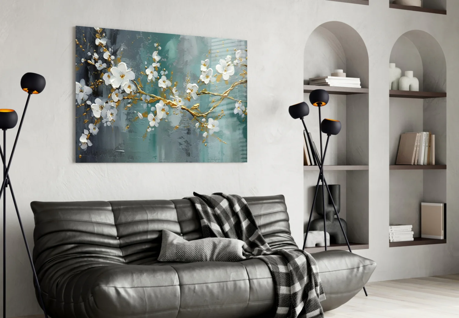 Elegant Blossoms on Glass Wall Art - Image 4