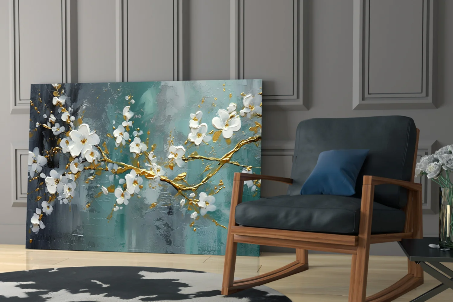 Elegant Blossoms on Glass Wall Art - Image 7