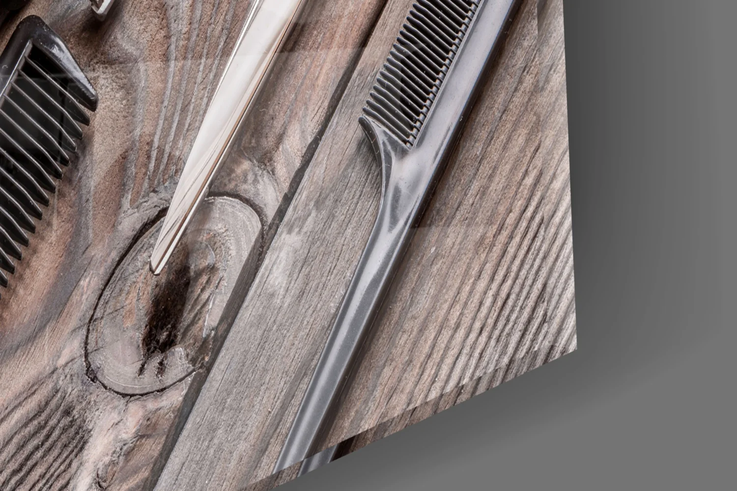 Barber's Vintage Tools Glass Wall Art - Image 3