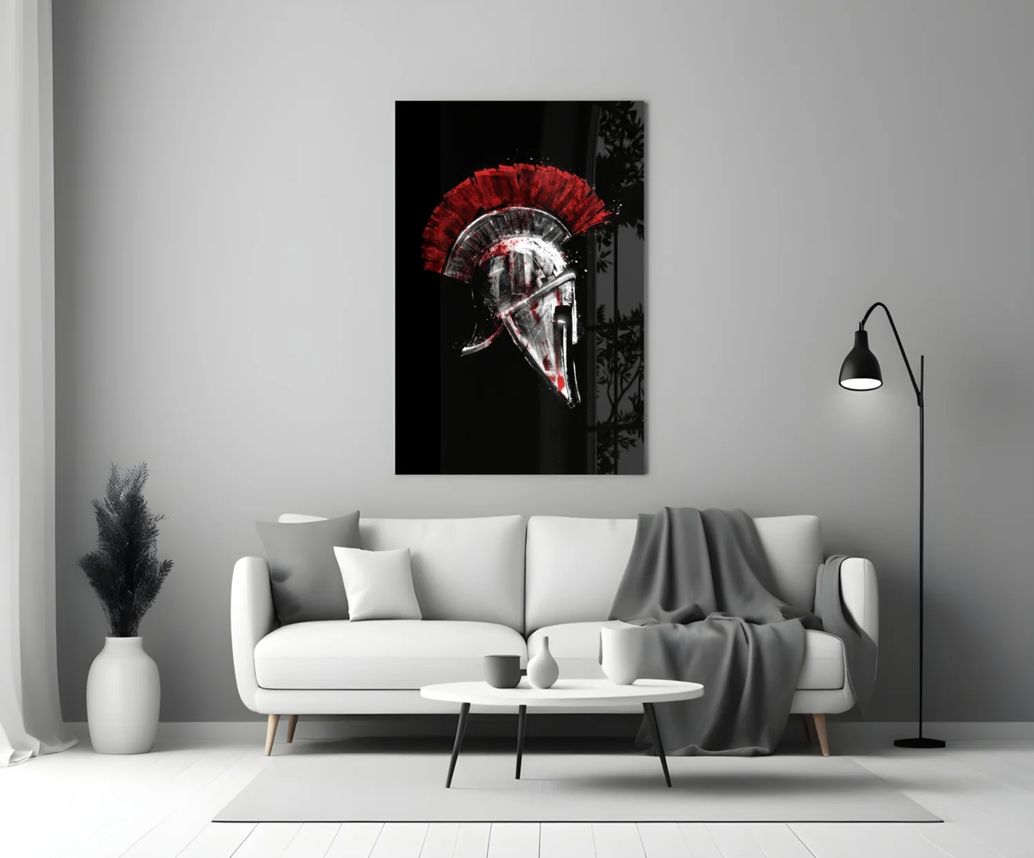 Spartan Helmet Red Glass Wall Art - Image 5
