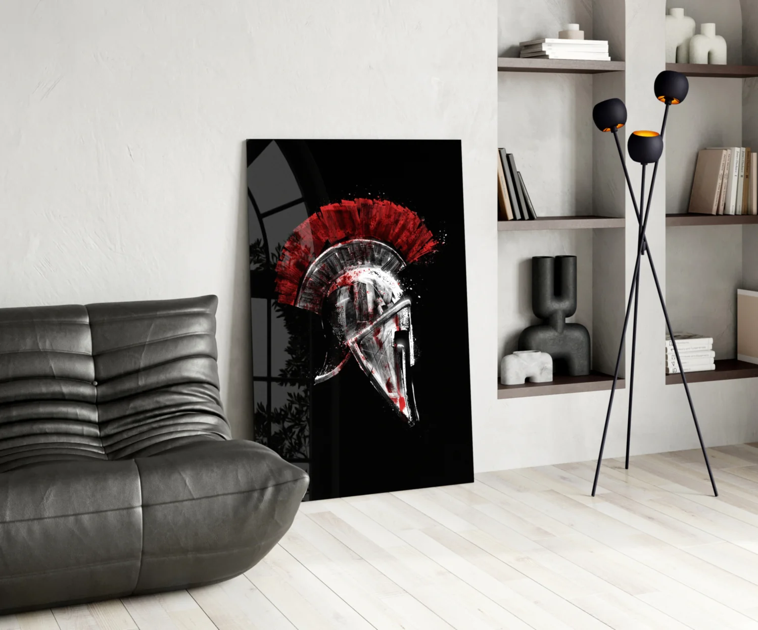 Spartan Helmet Red Glass Wall Art - Image 6
