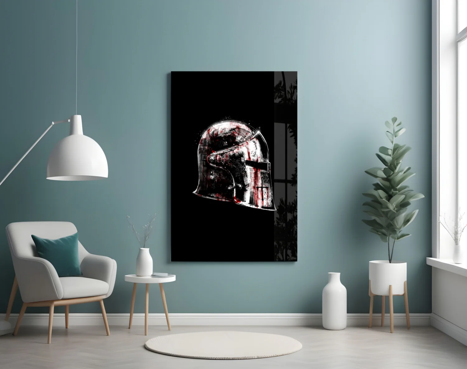 Warrior's Helmet Glass Wall Art - Image 4