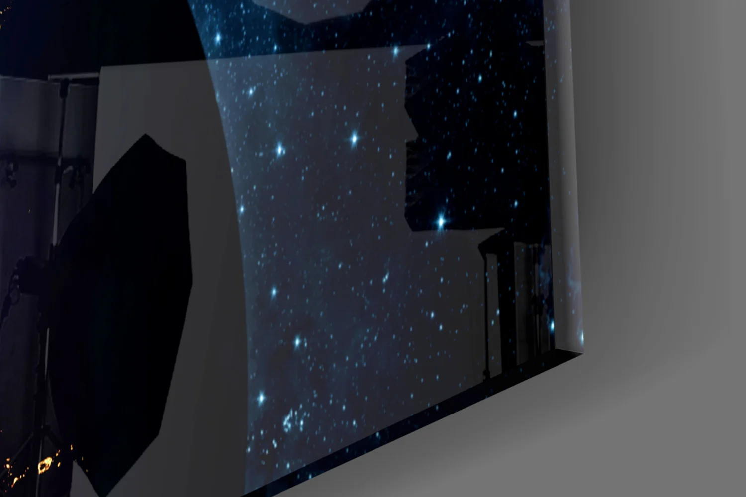 Glowing Earth in Space Glass Wall Art - Image 3
