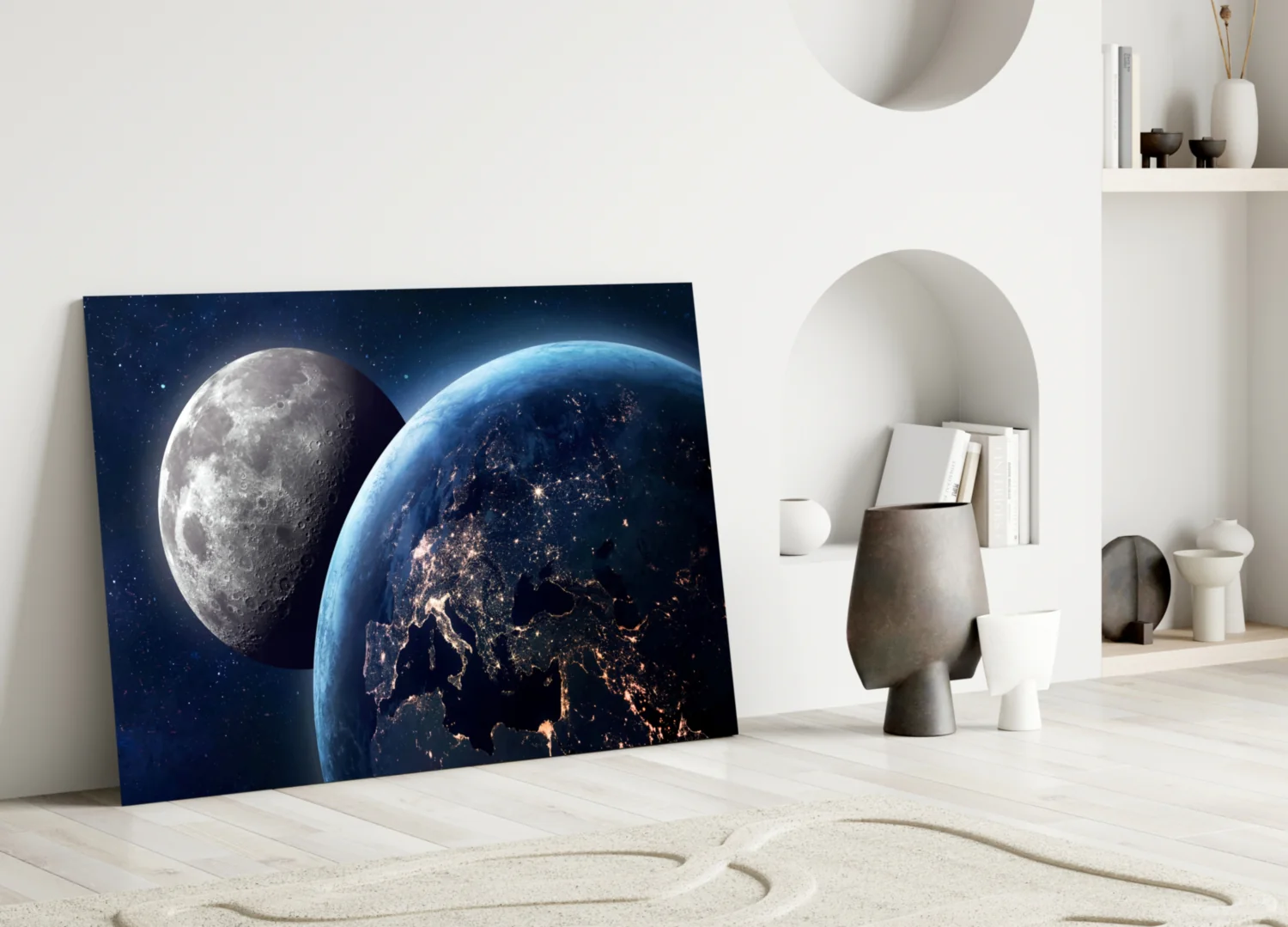 Moon Over Earth Glass Wall Art - Image 5