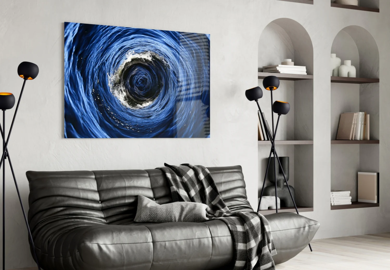 Whirlpool Ocean Swirl Glass Wall Art - Image 4