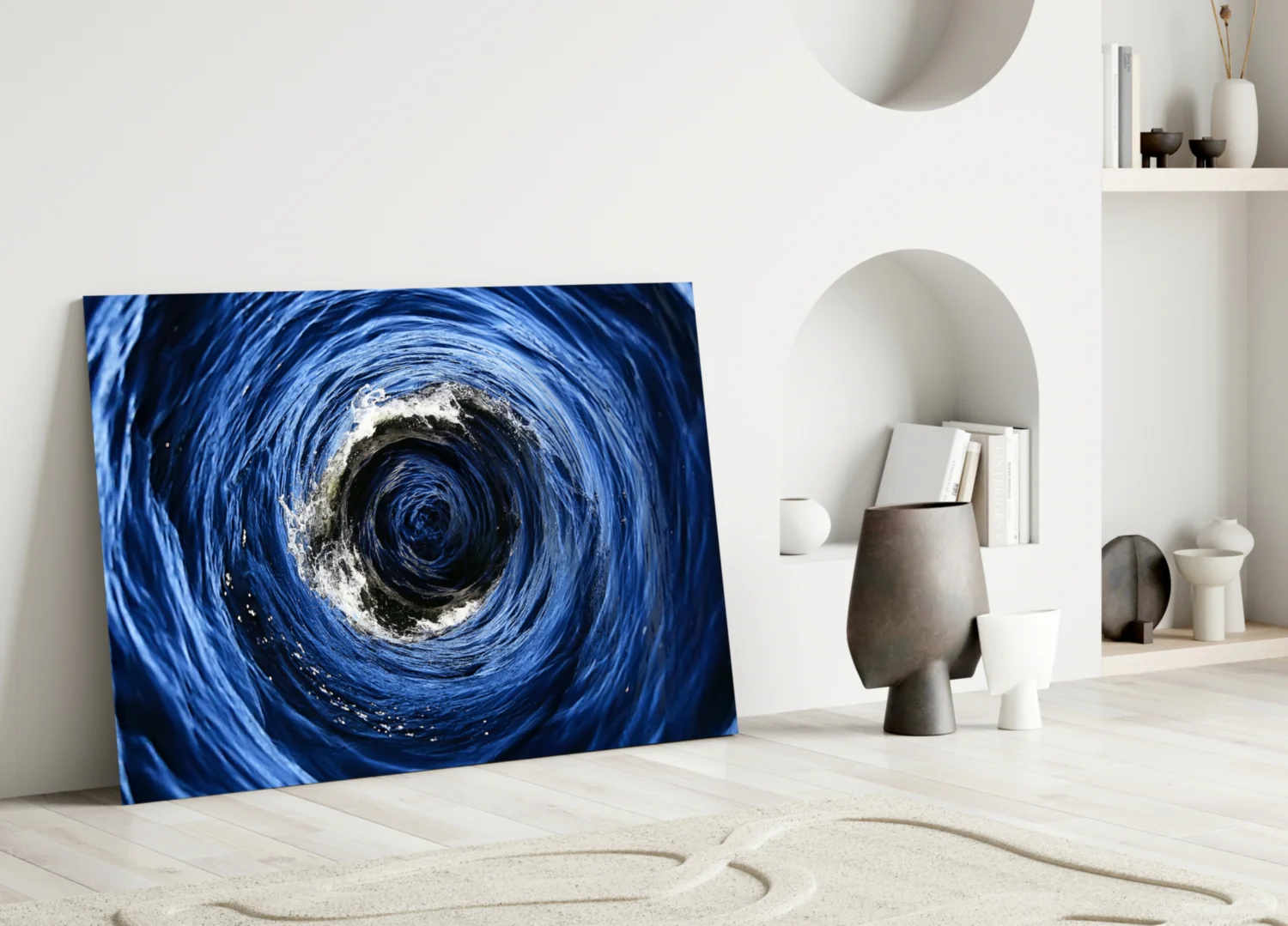 Whirlpool Ocean Swirl Glass Wall Art - Image 5