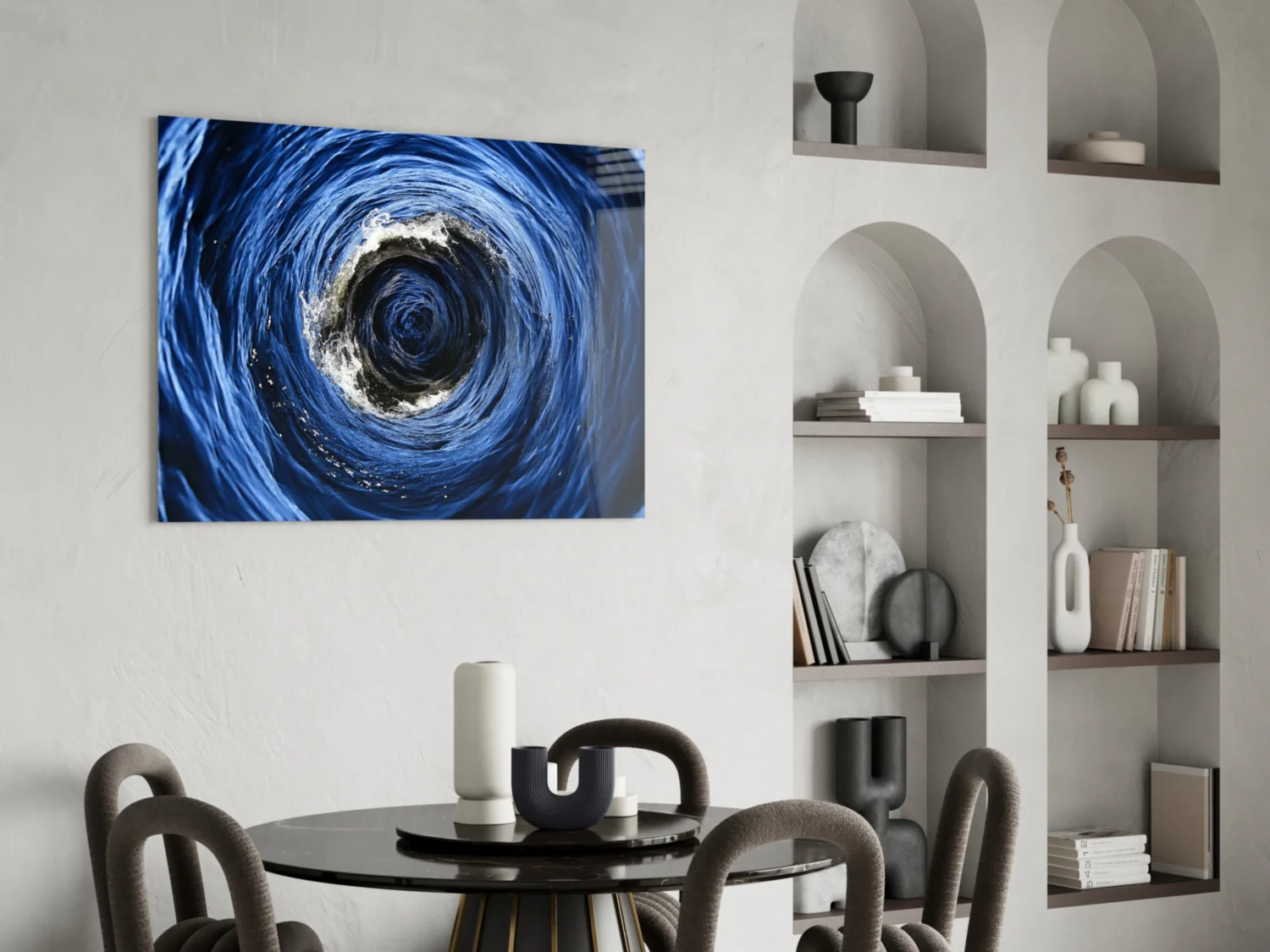 Whirlpool Ocean Swirl Glass Wall Art - Image 6