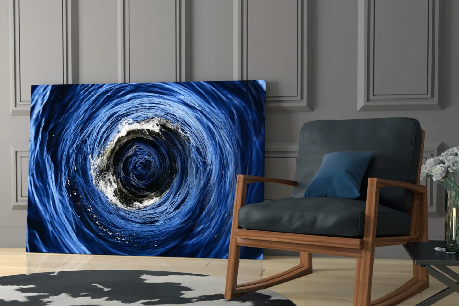 Whirlpool Ocean Swirl Glass Wall Art - Image 7