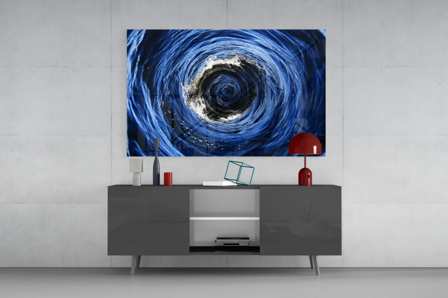 Whirlpool Ocean Swirl Glass Wall Art - Image 8