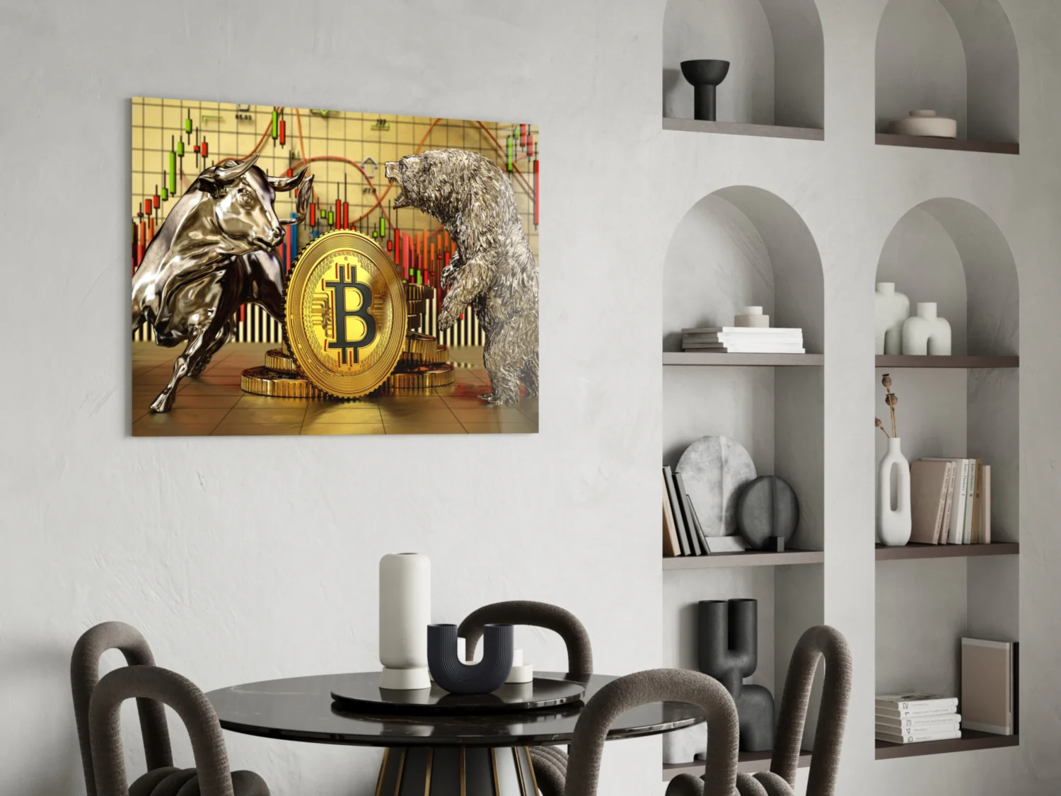 Bitcoin Bull and Bear Glass Wall Art - Image 6