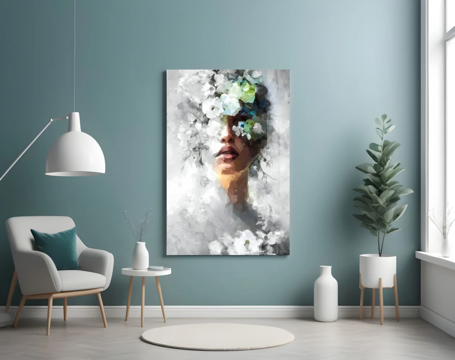 Floral Portrait Glass Wall Art - Image 4