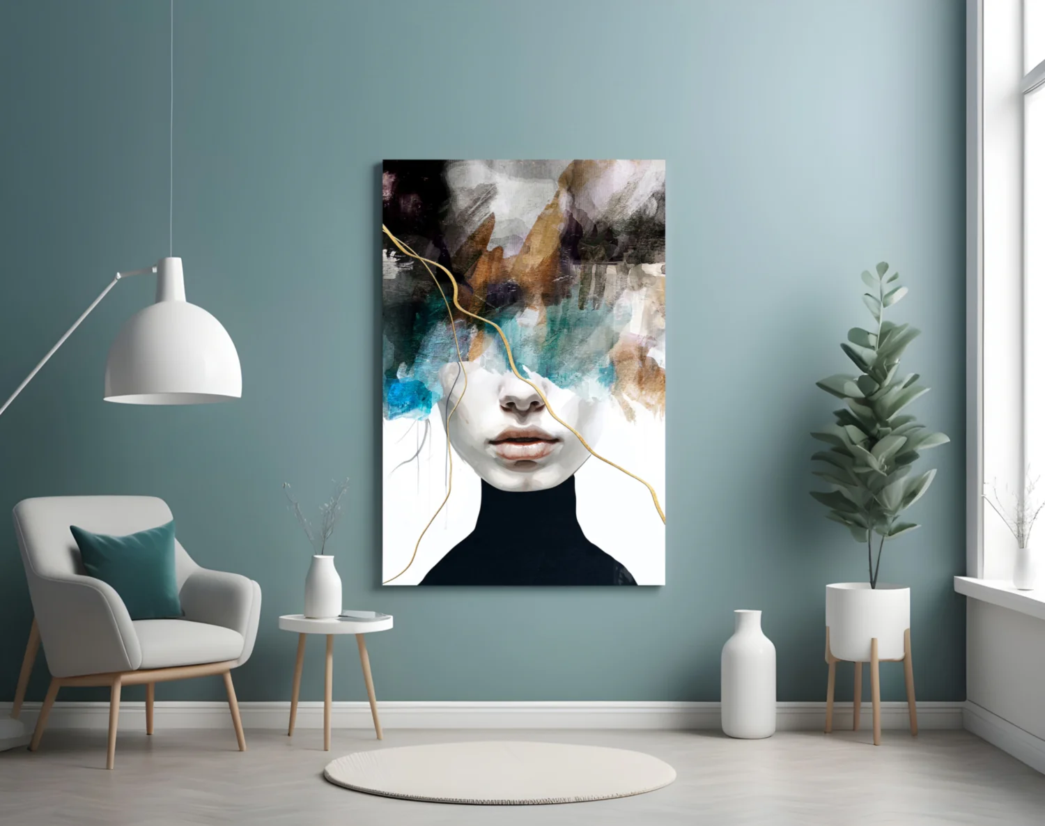 Ethereal Abstract Portrait Glass Wall Art - Image 4