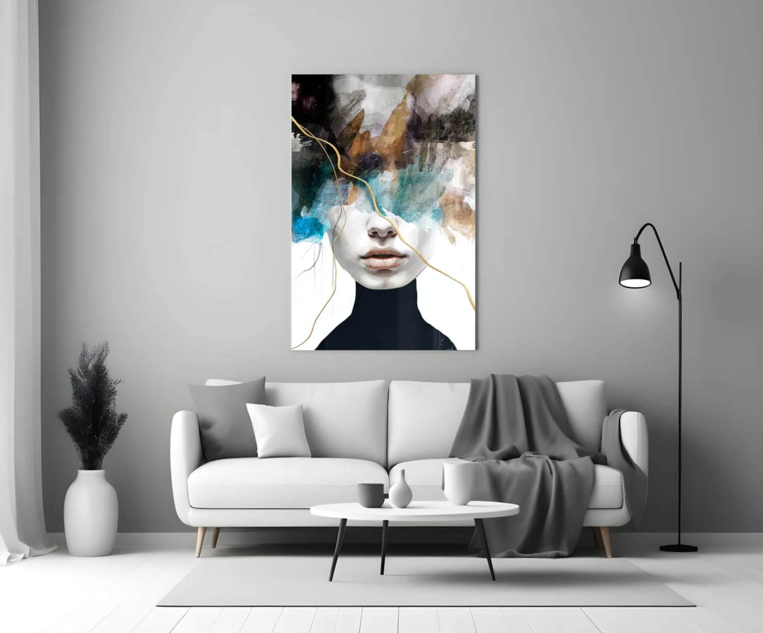 Ethereal Abstract Portrait Glass Wall Art - Image 5