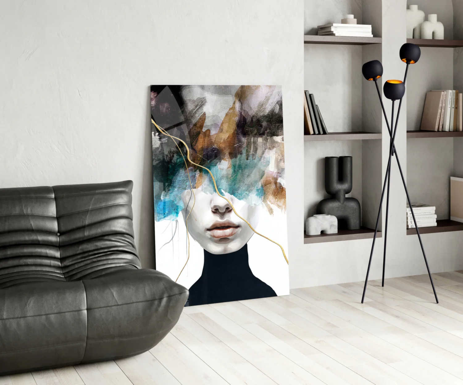 Ethereal Abstract Portrait Glass Wall Art - Image 6