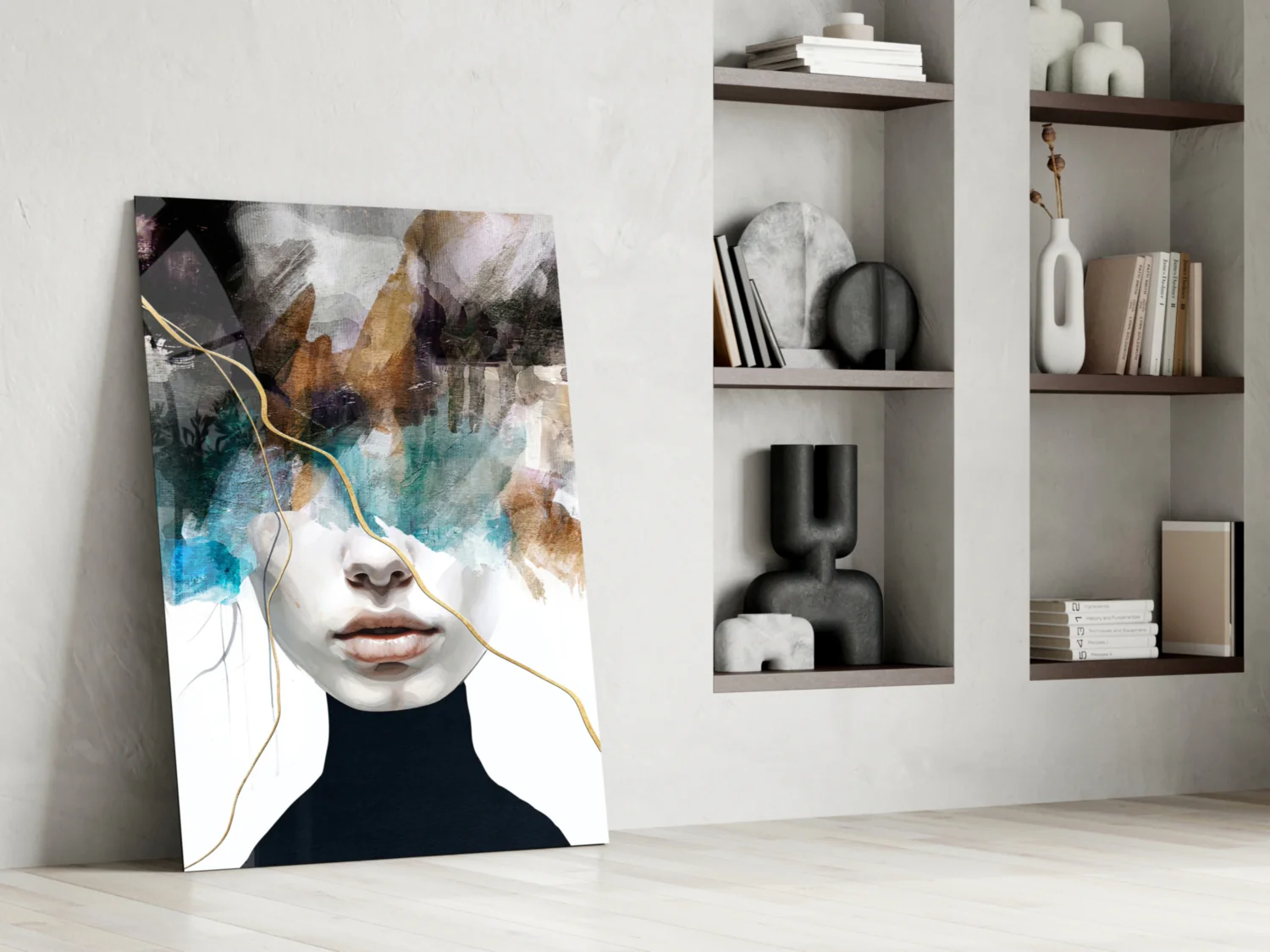 Ethereal Abstract Portrait Glass Wall Art - Image 7