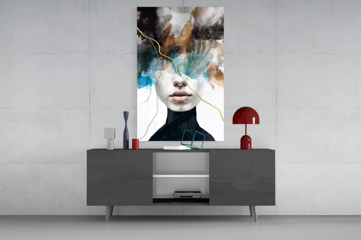 Ethereal Abstract Portrait Glass Wall Art - Image 8