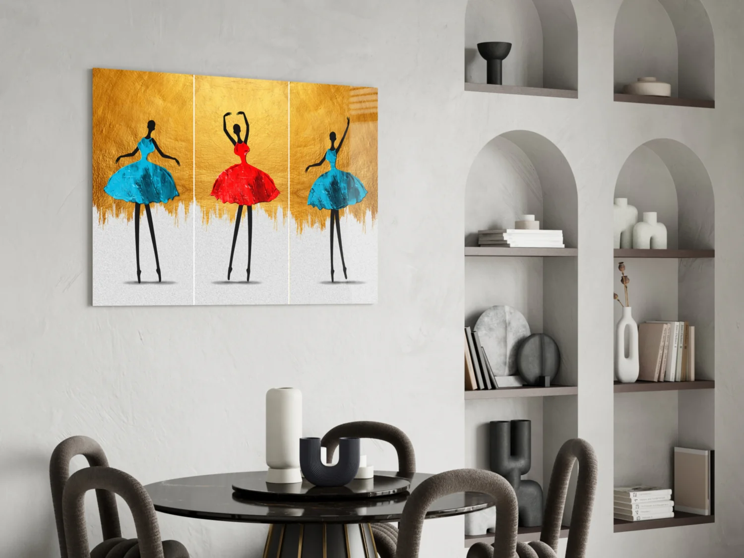 Elegant Ballet Dancers Triptych Glass Wall Art - Image 6