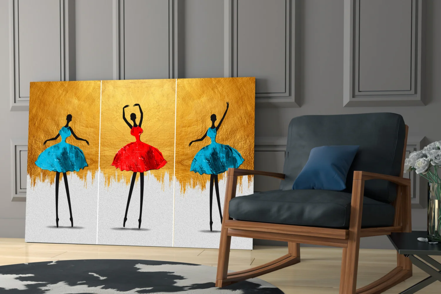 Elegant Ballet Dancers Triptych Glass Wall Art - Image 7