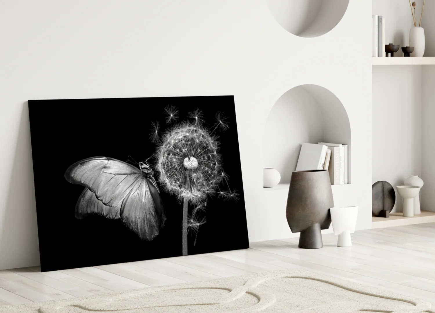Butterfly & Dandelion Glass Wall Art - Image 5
