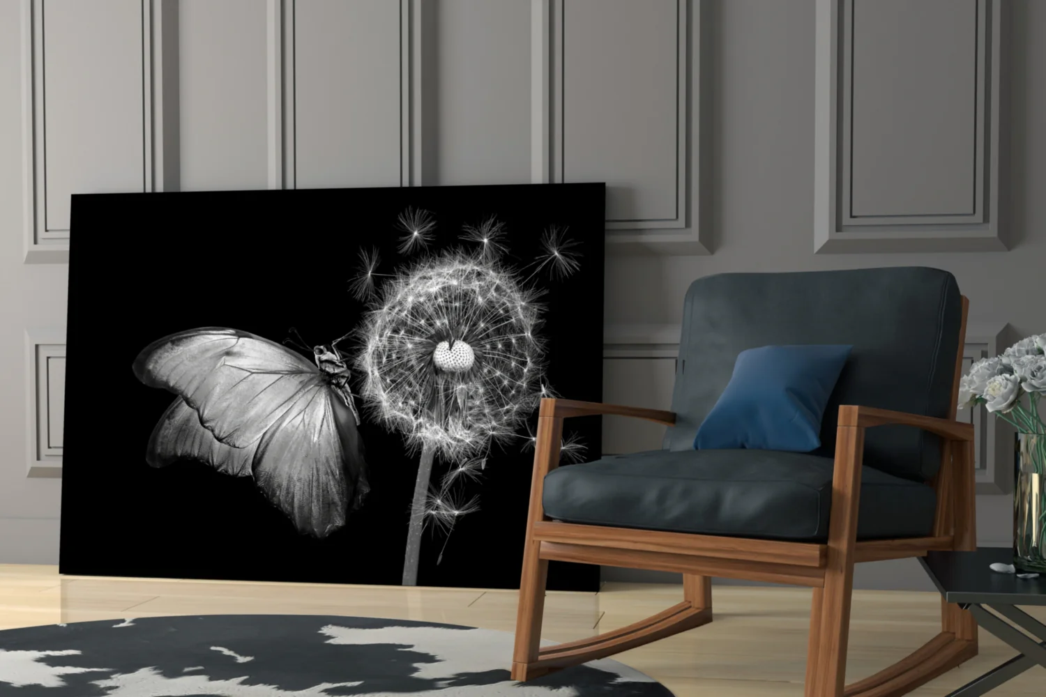 Butterfly & Dandelion Glass Wall Art - Image 7