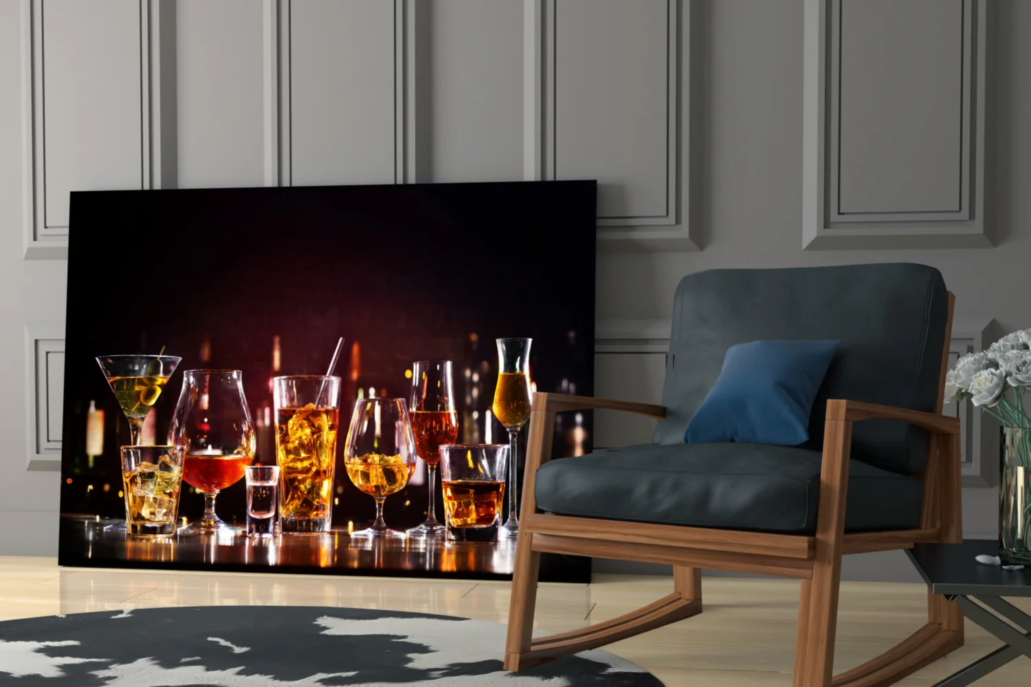 Elegant Cocktail Glasses Glass Wall Art - Image 7