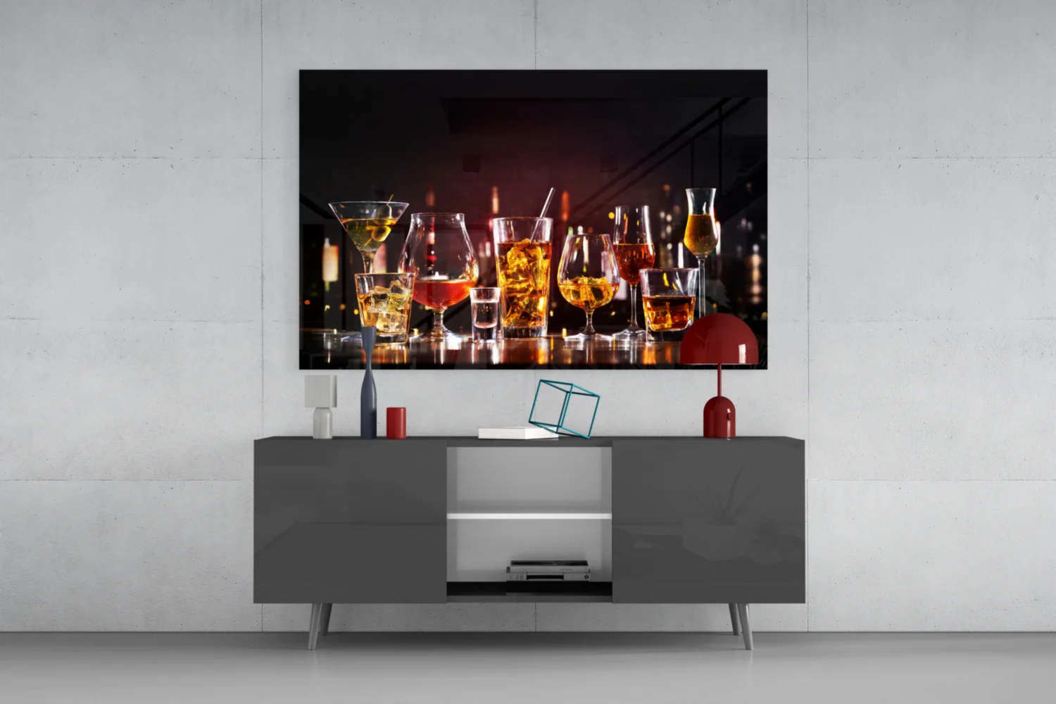 Elegant Cocktail Glasses Glass Wall Art - Image 8