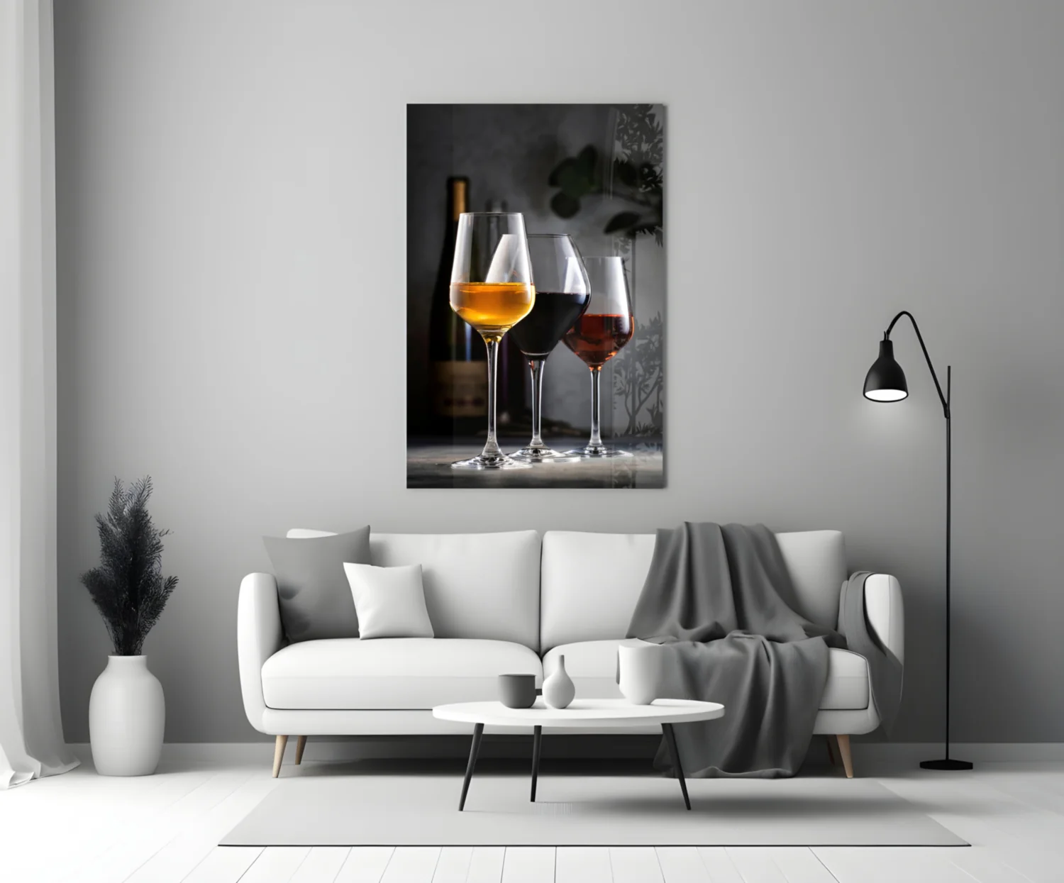 Wine Glasses with Bottle Glass Wall Art - Image 5