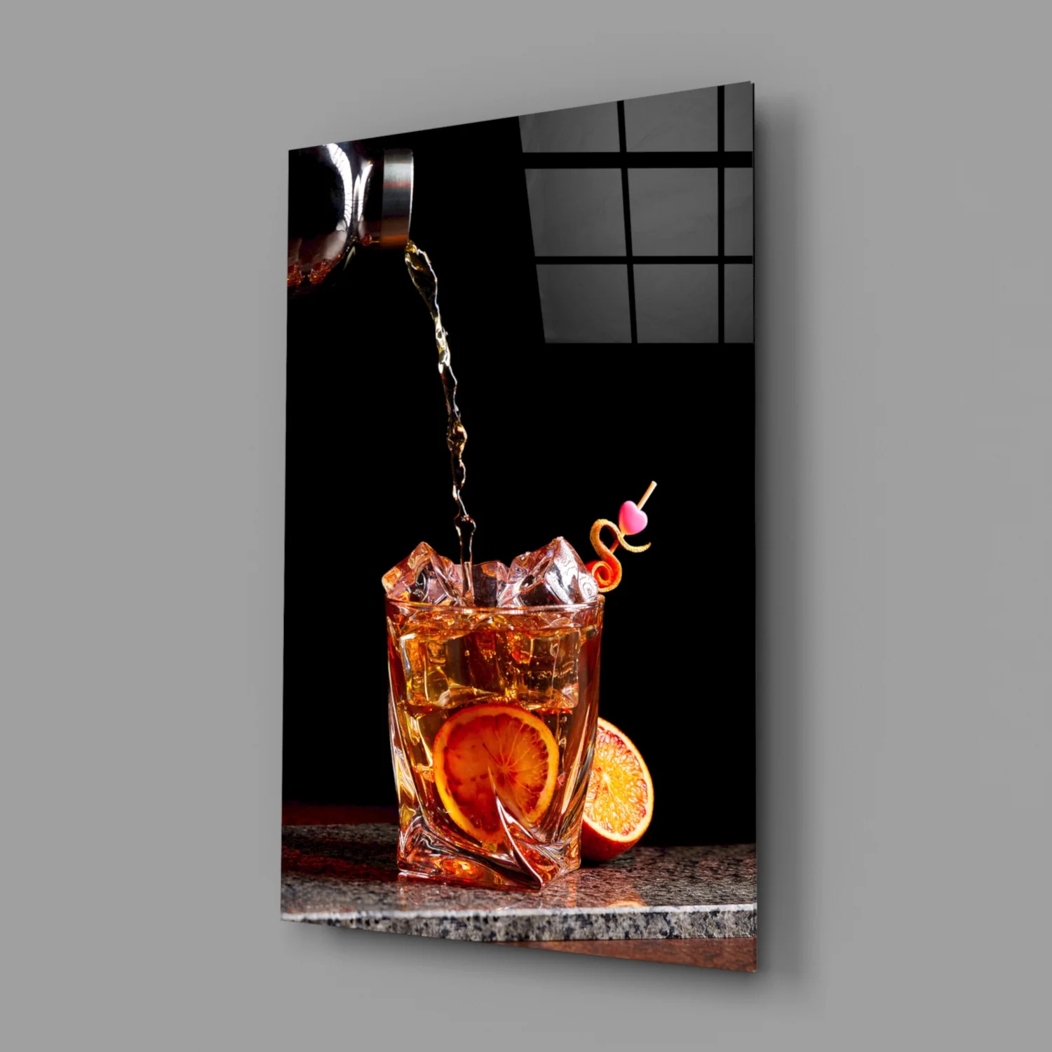 Elegant Cocktail Splash Glass Wall Art - Image 2