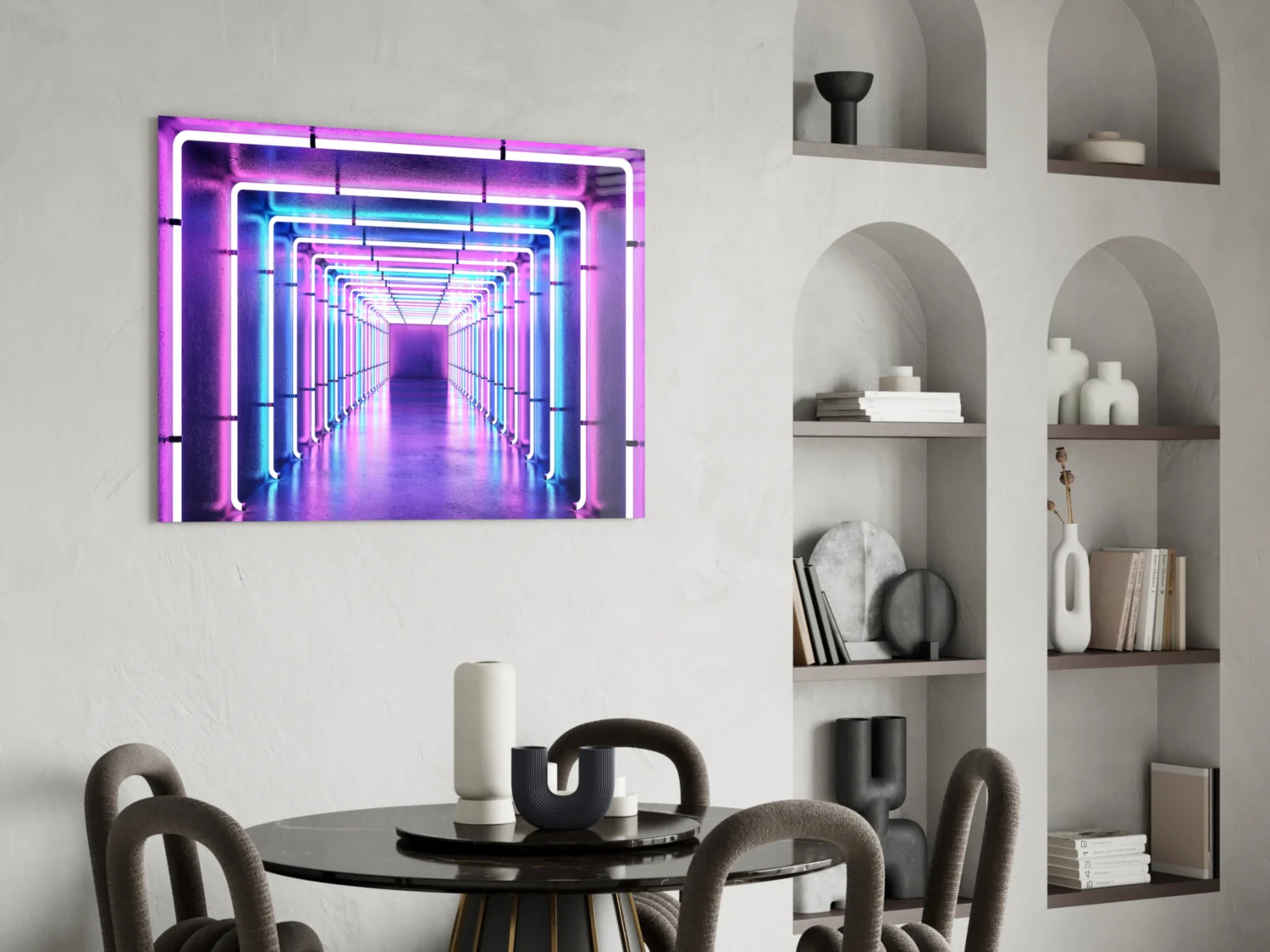 Neon Light Tunnel Glass Wall Art - Image 6