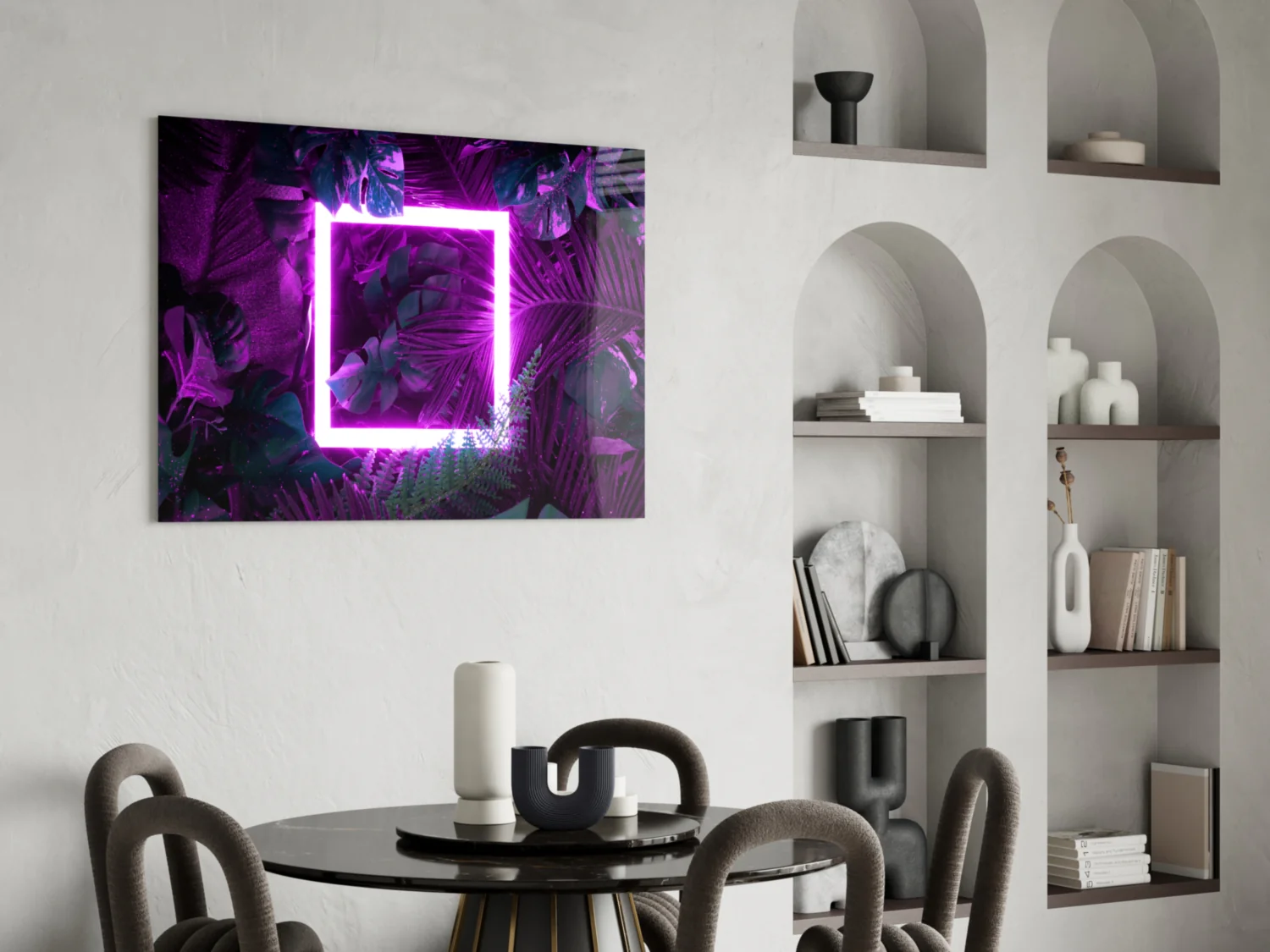 Neon Jungle Square Glass Wall Art - Image 6