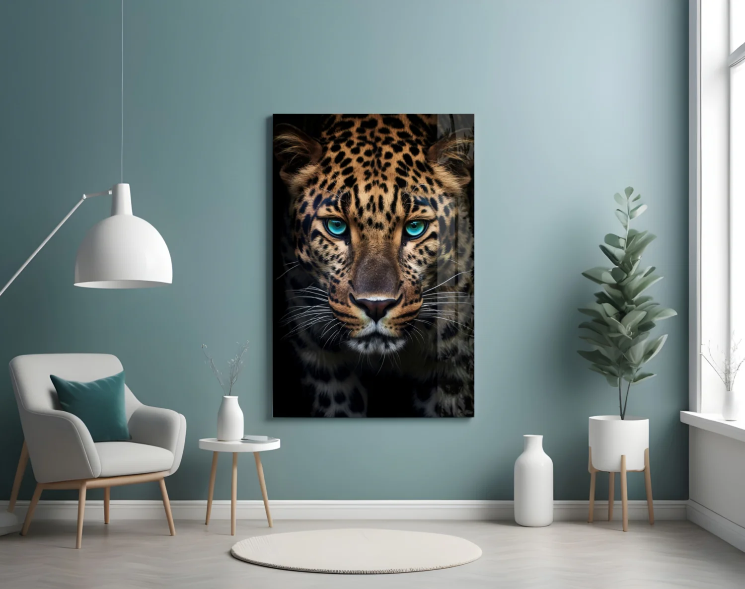 Leopard Glass Wall Art - Image 4