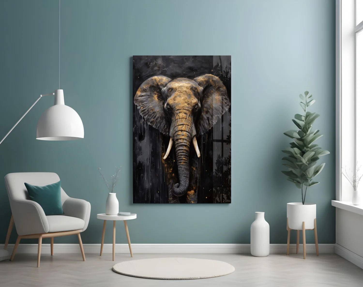 Elephant Glass Wall Art - Image 4